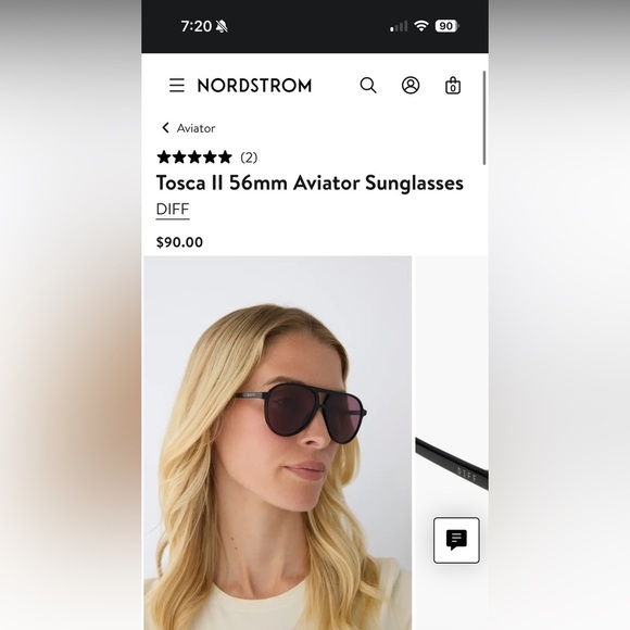 DIFF Eyewear Tosca II 56mm Aviator Sunglasses - Picture 4 of 7